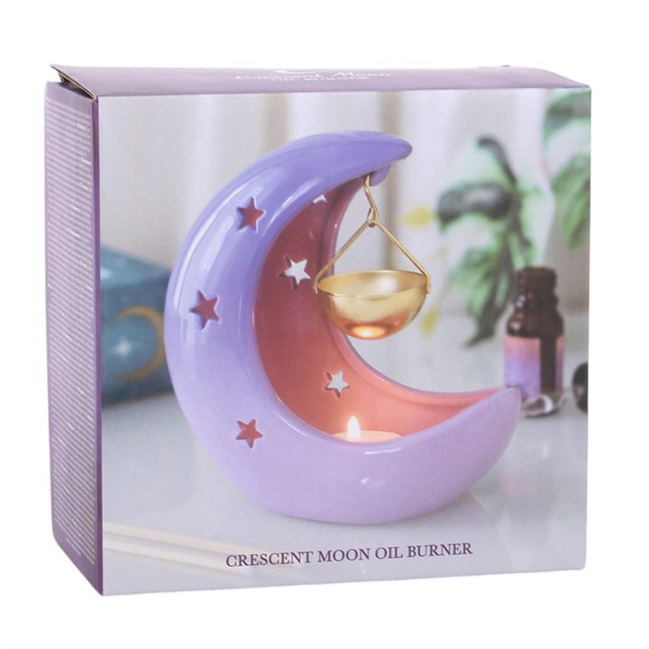 Gothic Gifts Purple Pastel Crescent Moon Hanging Oil Burner