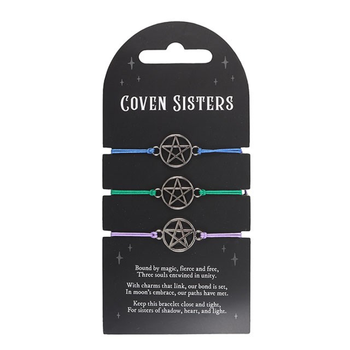 Set of 3 Coven Sisters Pentagram Bracelets