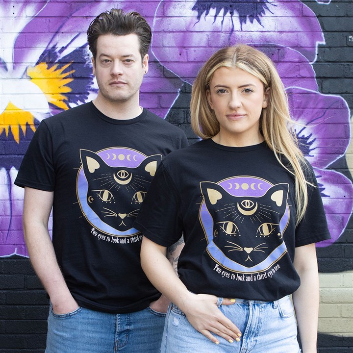 Mystic Mog Black Cat Unisex T-shirt Size L