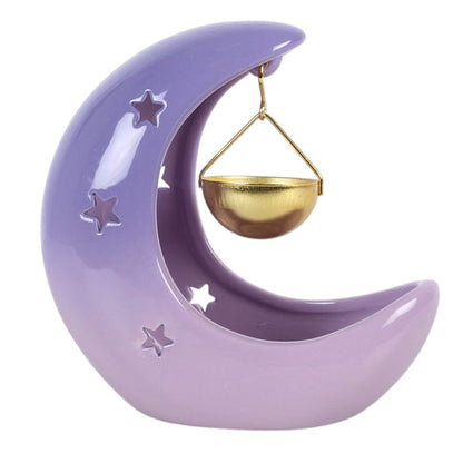Gothic Gifts Purple Pastel Crescent Moon Hanging Oil Burner