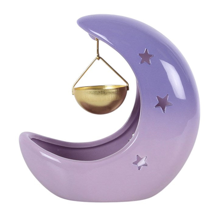 Gothic Gifts Purple Pastel Crescent Moon Hanging Oil Burner