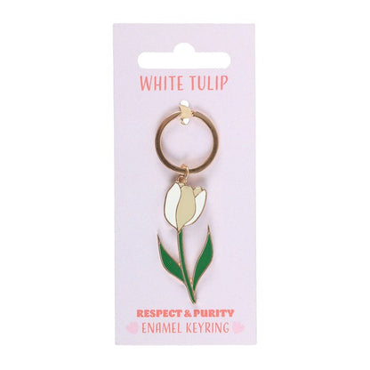 White Tulip Keyring