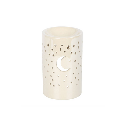 Iridescent White Moon Pillar Oil Burner