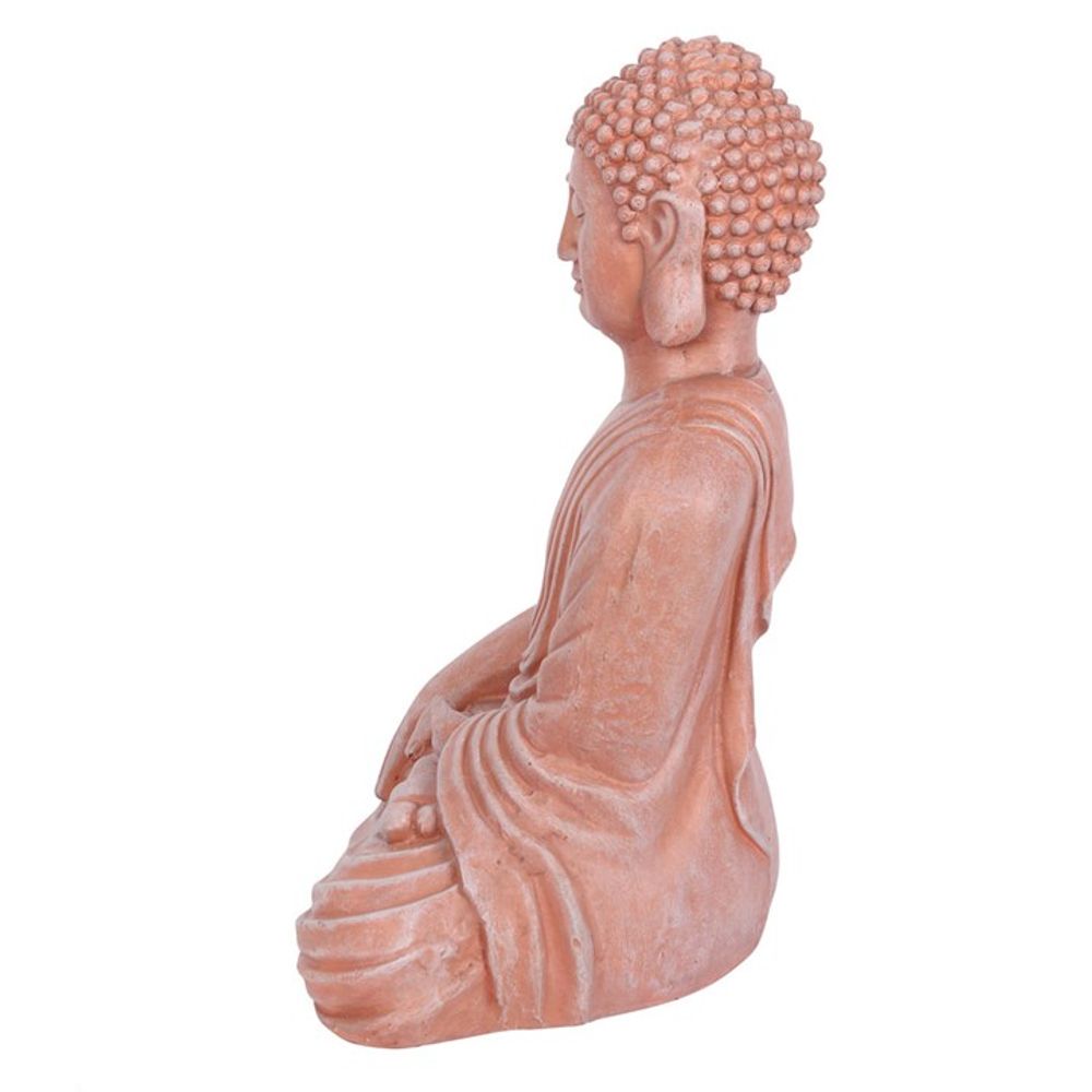 Terracotta Effect 52cm Sitting Garden Buddha