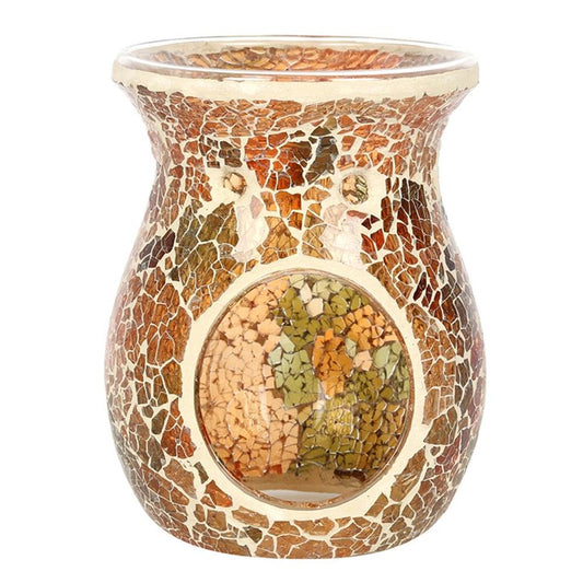 Large Brown Crackle Oil Burner