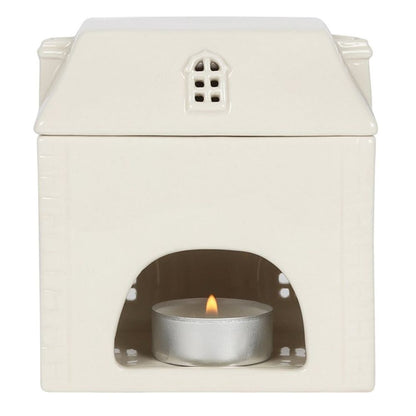 White Ceramic House Oil Burner