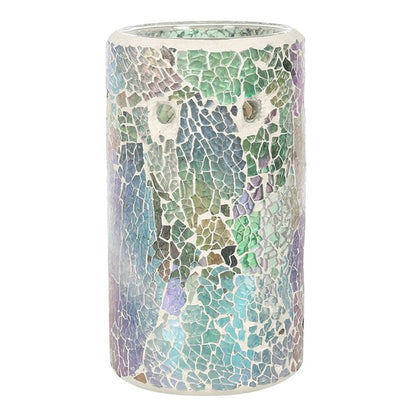 Pillar Light Blue Iridescent Crackle Oil Burner