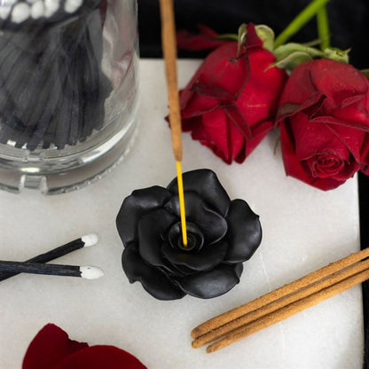 Black Rose Resin Incense Stick Holder